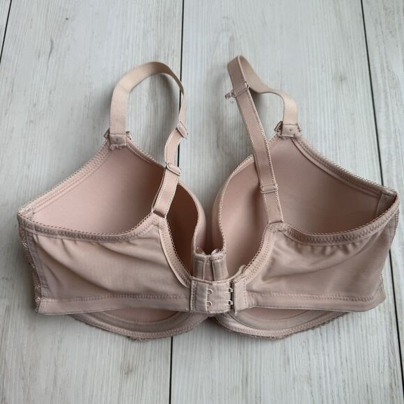 34 E Panache Cari Women’s Beige Underwire Back Closure Demi Bra Lightly Lined - Picture 5 of 10